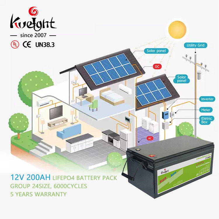 батарея жизни цикла батареи IP65 12.8v 200ah 12V LiFePO4 высокая для солнечной домашней системы