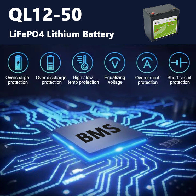 батарея лития Bms 12.8v 50ah построенное в силе ранга a для уличного света Rv